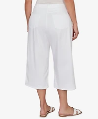 Ruby Rd. Plus Embroidered Hem Denim Capri Pants