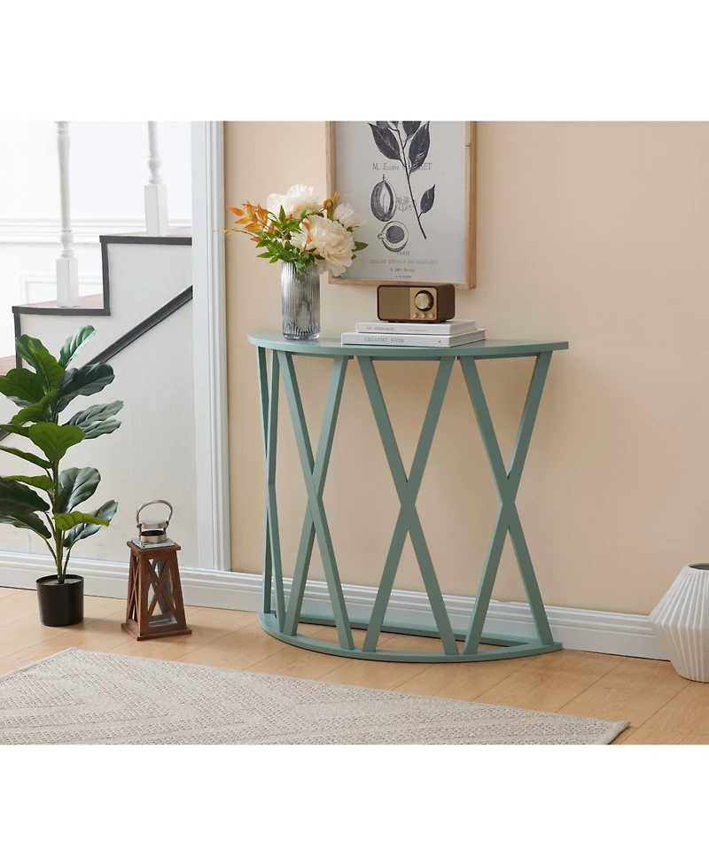 Kings Brand Furniture Vienna Console Table - Semicircular Side Coffee for Living Room, Bedroom