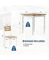 gaomon 3-Piece Farmhouse Dining Table Set, Table and Chairs for 2, Kitchen & Apartment Dining Furniture