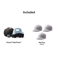 Cricut Hat Press Heat Press Machine with 3 Hat Blanks