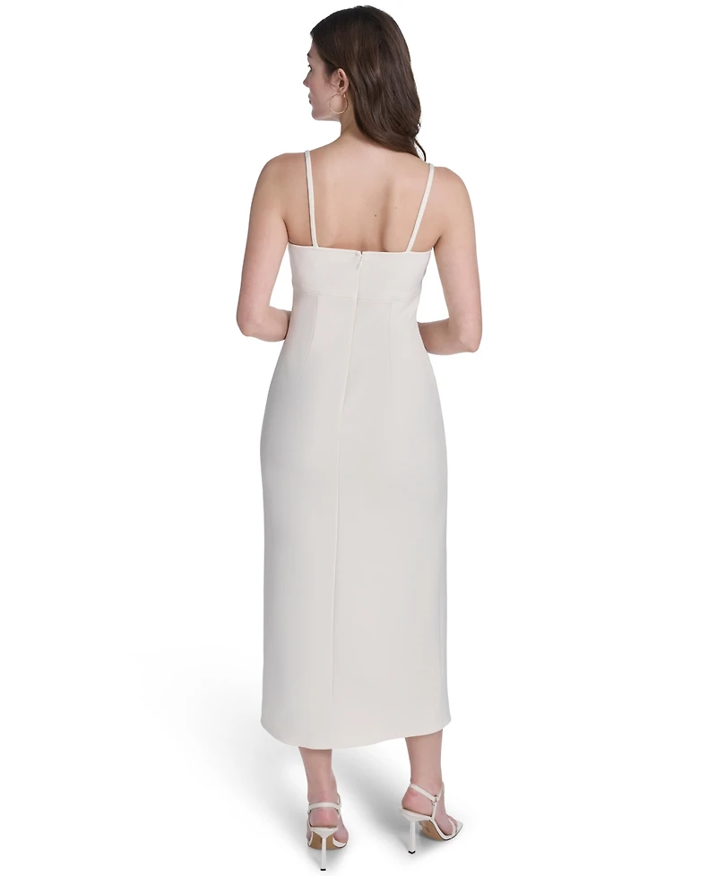 Vince Camuto Women's Sweetheart Neck Front Slit Midi Dress