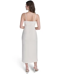 Vince Camuto Women's Sweetheart Neck Front Slit Midi Dress