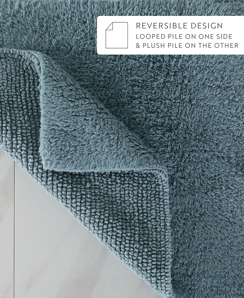 ienjoy Home Reversible Cotton Bath Mat, 34" x 21"