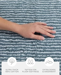 ienjoy Home Pinstripe Cotton Bath Mat, 34" x 21"