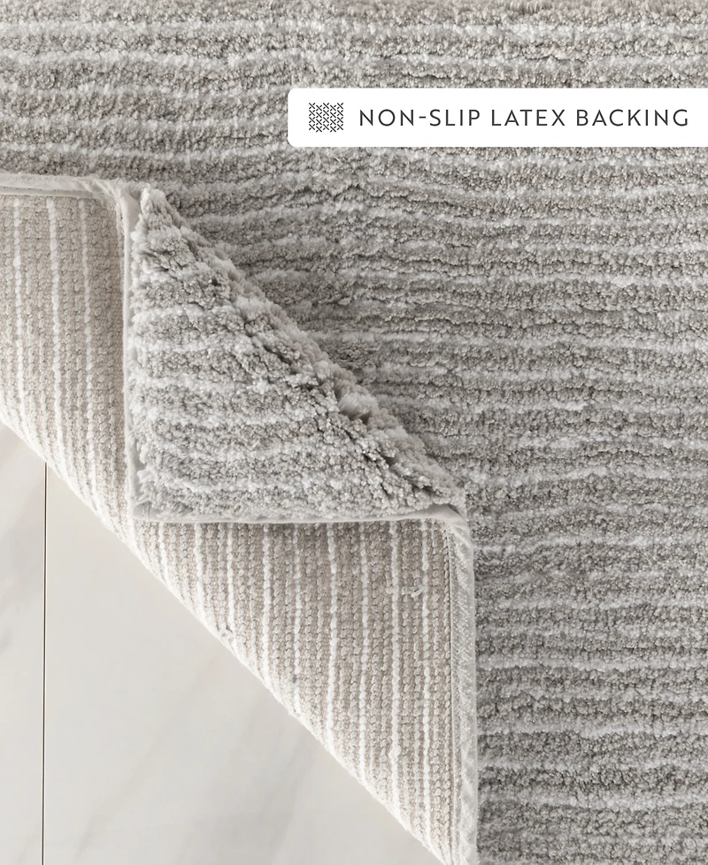 ienjoy Home Pinstripe Cotton Bath Mat, 34" x 21"