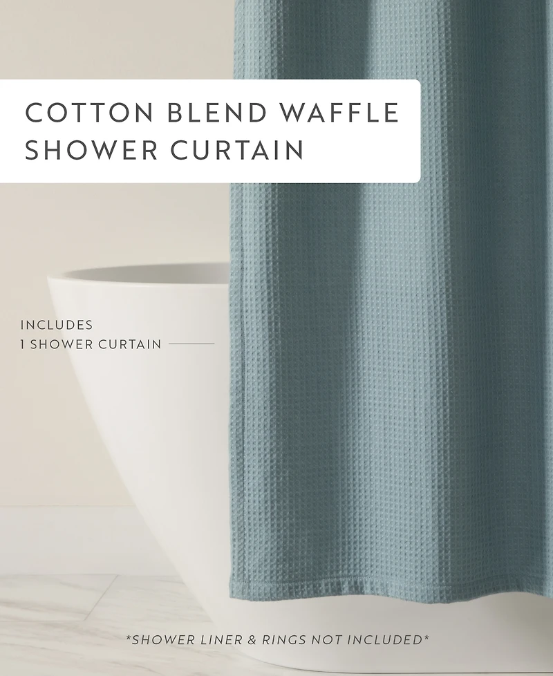 ienjoy Home Cotton Blend Waffle Shower Curtain, 72" x