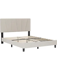 gaomon Full Bed Frame with Headboard, Strong Wood Slats, No Box Spring Needed, Easy Assembly