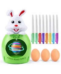 Sperric Easter Egg Art Decorator Kit, Mess-Free Egg Painting Set with Easter Egg Spinner Stand, 8 Colorful Markers and 3 Plastic Eggs