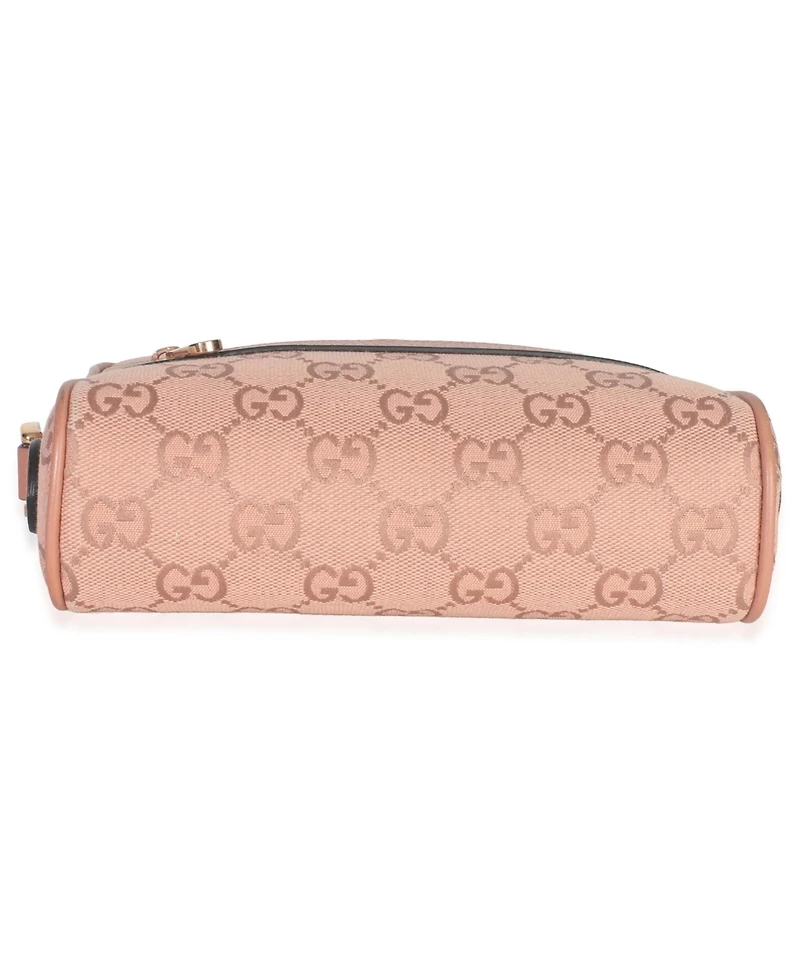 Pre-Owned Gucci Pink Gg Canvas Mini Ophidia Shoulder Bag