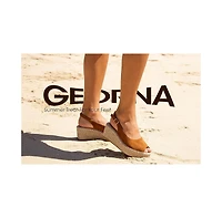 London Rag Womens Georna Peep Toe Espadrille Wedges