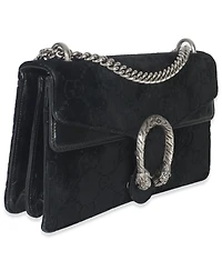 Pre-Owned Gucci Black Gg Embossed Velvet Small Dionysus Chain Bag