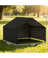 PawHut Dog Shade Shelter Outdoor, Dog House Outside with Canopy