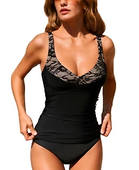 Cupshe Women's V-Neck Adjustable Straps Tankini Set