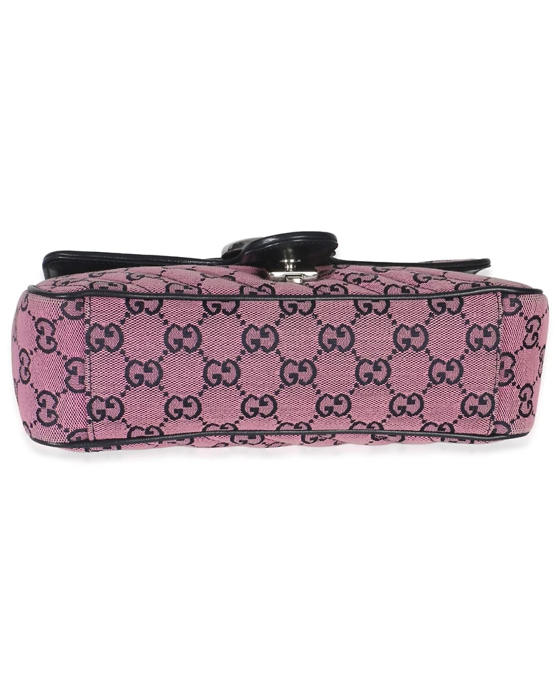 Pre-Owned Gucci Pink Gg Matelasse Diagonal Canvas Small Gg Marmont Shoulder Bag