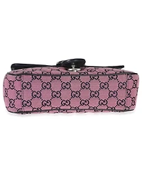 Pre-Owned Gucci Pink Gg Matelasse Diagonal Canvas Small Gg Marmont Shoulder Bag