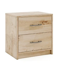 Sugift Two Drawer Nightstand Storage Table for Living Room