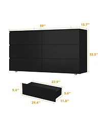 Famapy 6-Drawers Wood Chest of Drawer Cabinet Organizer