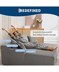 gaomon 80" Oversized Double Chaise Lounge, Cloud Plush Sofa Bed with Deep Seat 4 Pillows