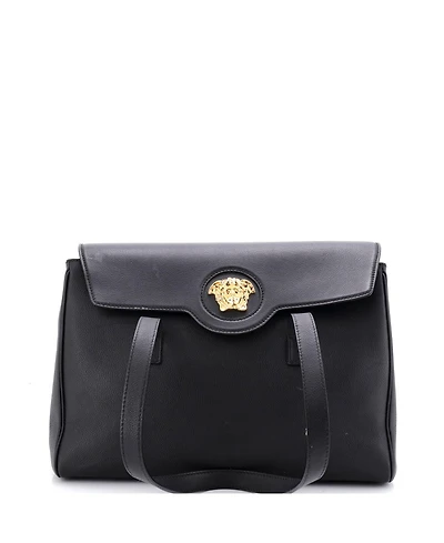 Pre-Owned Versace Medium La Medusa Flap Tote Leather