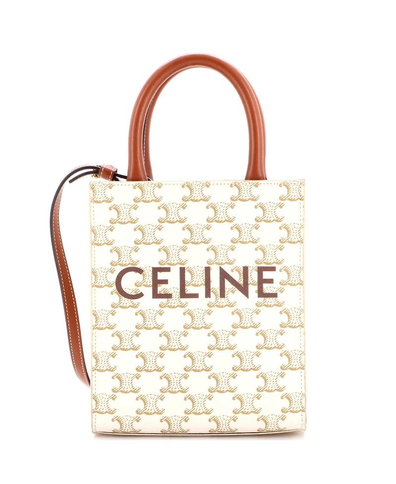 Pre-Owned Celine Mini Vertical Cabas Tote Triomphe Coated Canvas