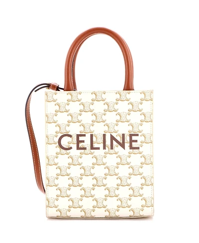 Pre-Owned Celine Mini Vertical Cabas Tote Triomphe Coated Canvas