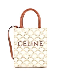 Pre-Owned Celine Mini Vertical Cabas Tote Triomphe Coated Canvas