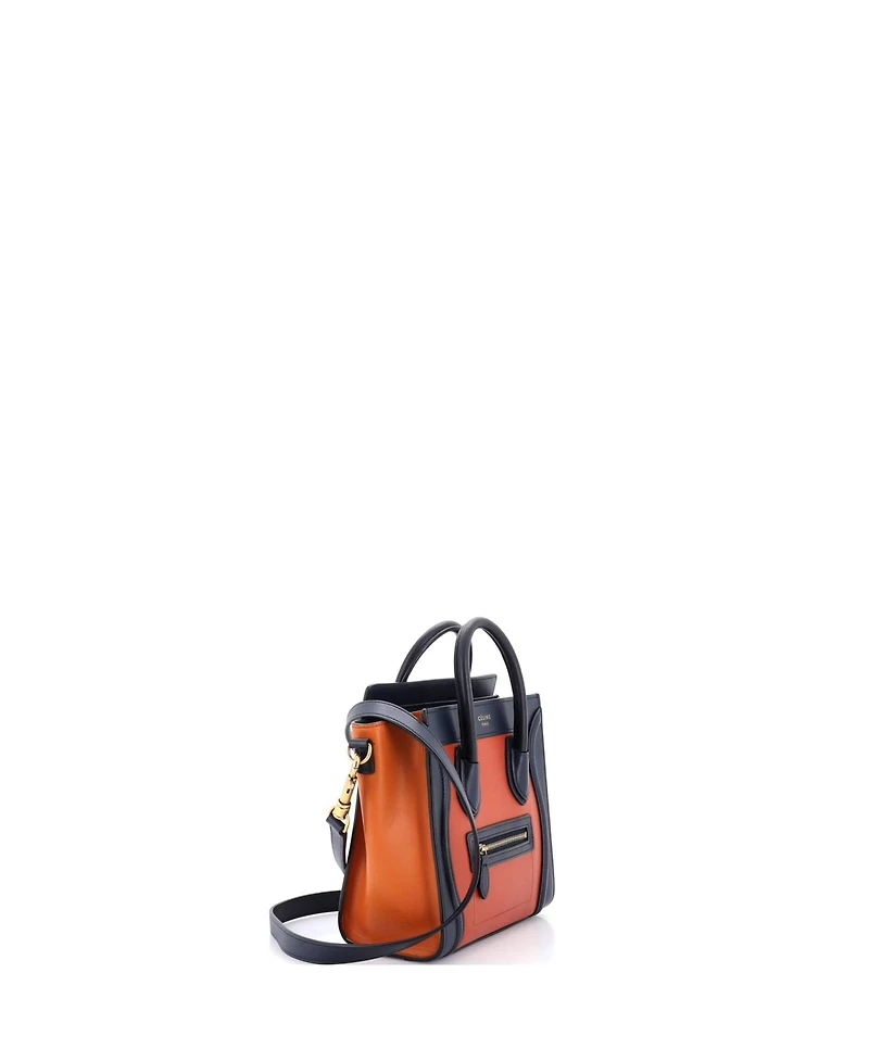 Pre-Owned Celine Nano Tricolor Luggage Bag Leather