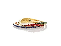 Rivka Friedman 18K Gold Plated Multi-Color Cz Stretch Bracelet