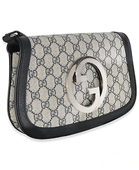 Pre-Owned Gucci Beige Blue Gg Supreme Canvas Blondie Shoulder Bag