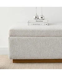 Maison Boucle Upholstered Storage Bench Ottoman, Lift-Top Bedroom End