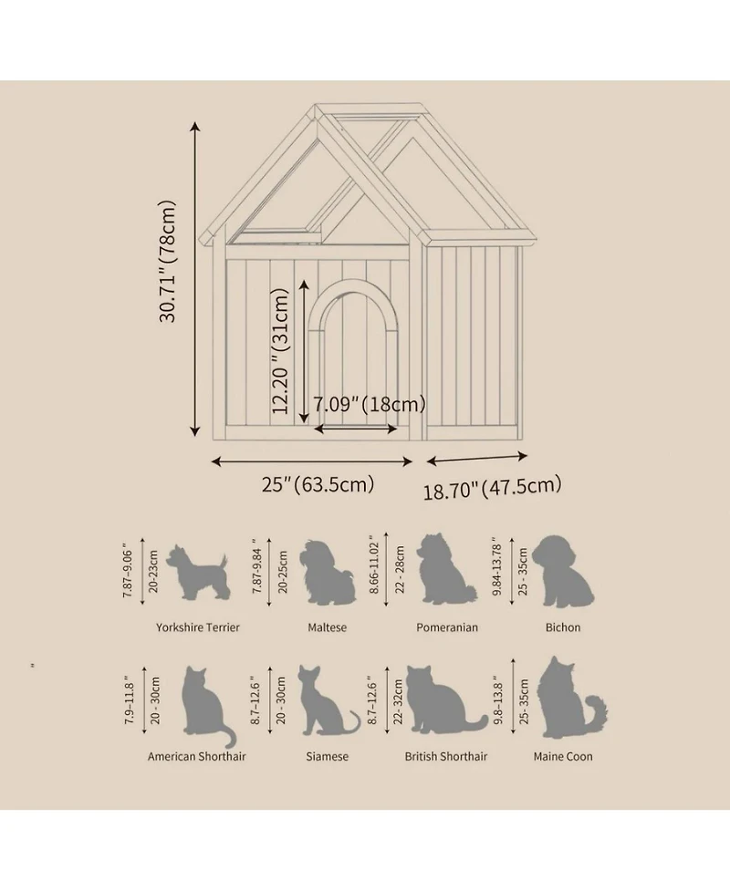 6thdruple Wood Pet House with Clear Roof and Carvings