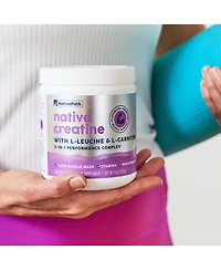 NativePath Creatine Monohydrate Powder with L-Leucine and L-Carnitine - Supports Muscle Health for Men and Women - 30 Servings