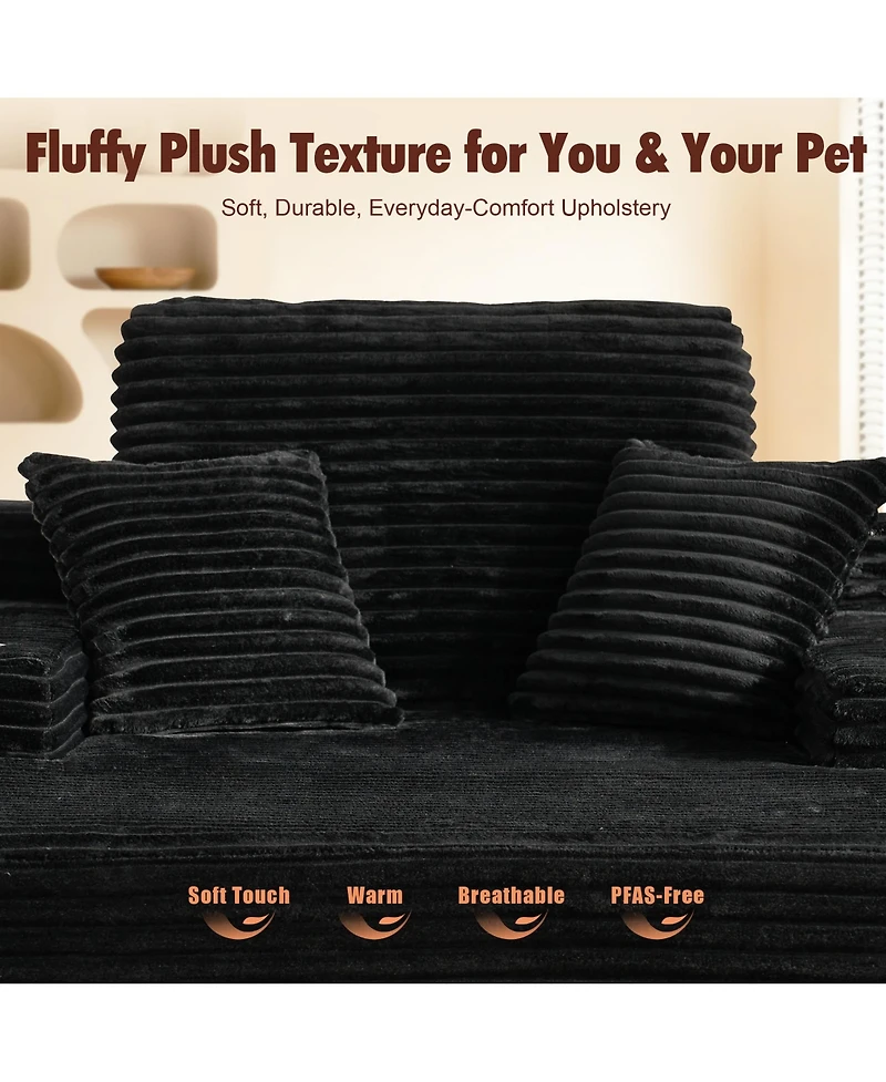 Xizzi Chaise Lounge Chair, Oversized Plush Upholstered Boneless Sofa Bed, Deep Seat Sleeper Cloud Couch for Living Room, No Assembly Required