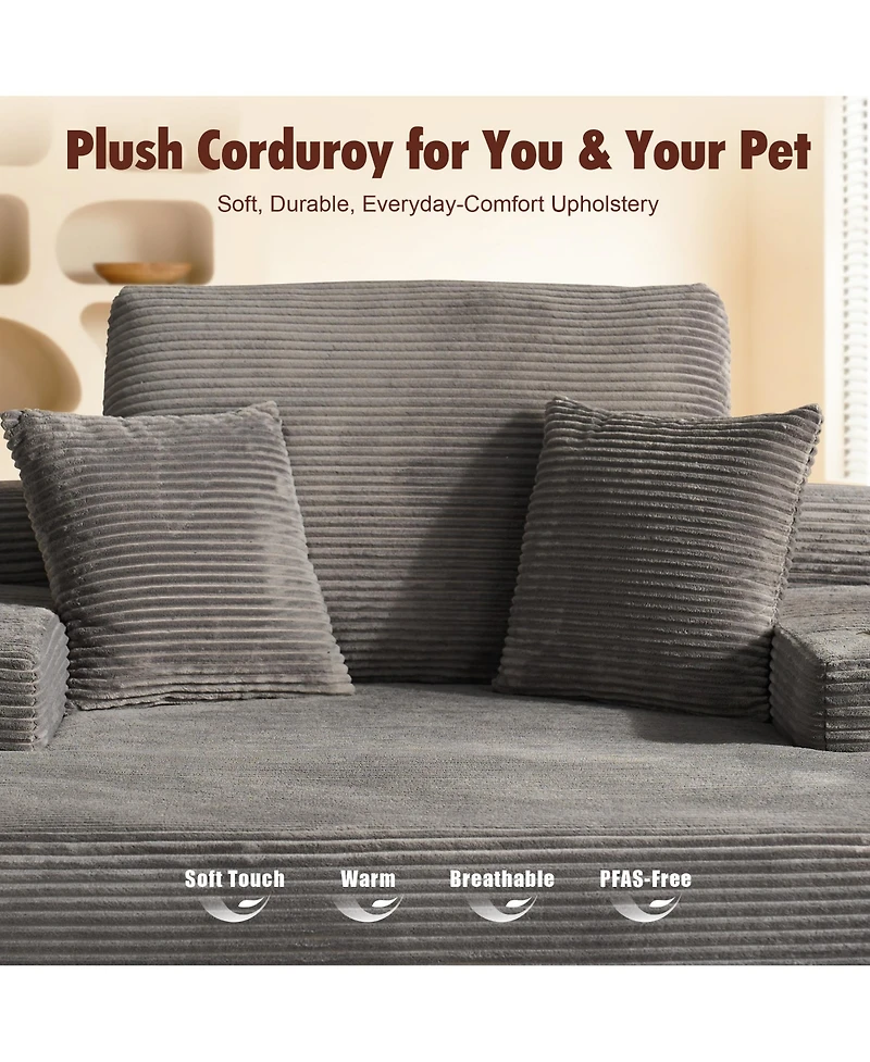 Xizzi Chaise Lounge Chair, Oversized Plush Upholstered Boneless Sofa Bed, Deep Seat Sleeper Cloud Couch for Living Room, No Assembly Required