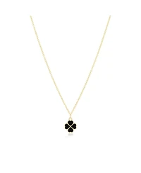 The Lovery Onyx Lucky Clover Necklace 14K Gold