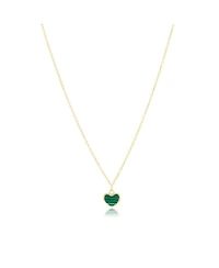 The Lovery Mini Malachite Single Heart Necklace 14K Gold