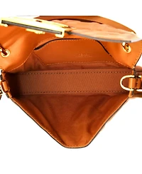 Pre-Owned Fendi Small Midi Baguette Chain Bag Zucca Embossed Leather