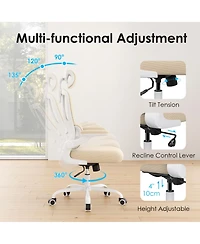 Rainsken Ergonomic Office Chair, Adjustable Swivel Desk Chair with Headrest and Lumbar Support, Computer Chair for Home Office