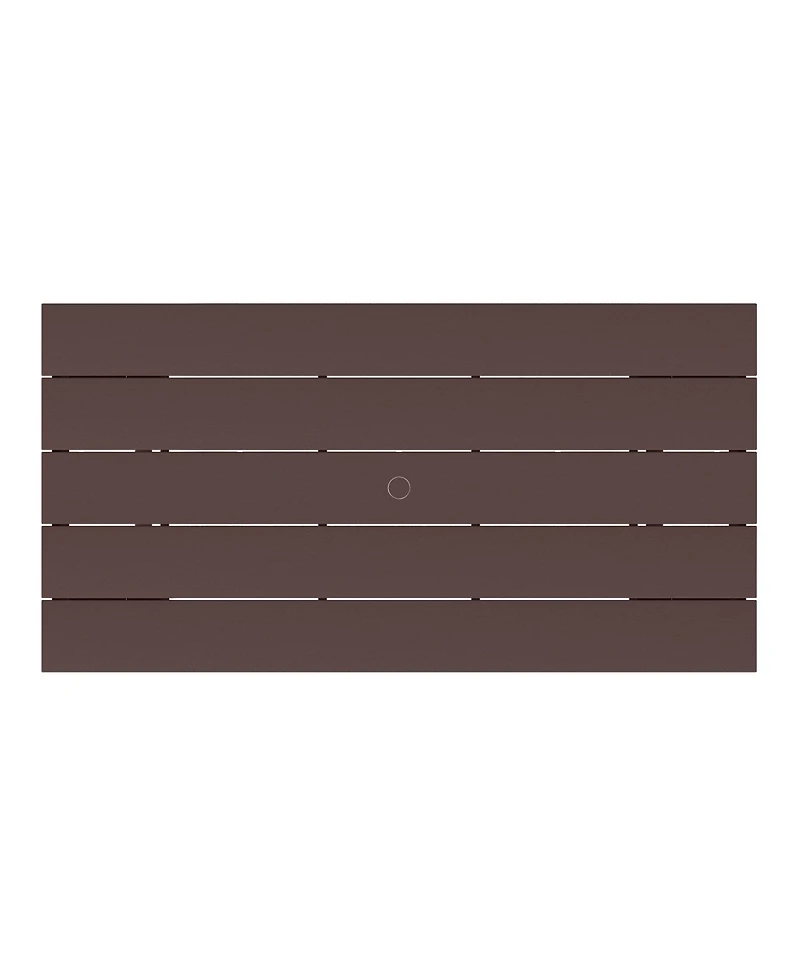 WestinTrends Outdoor Modern Hdpe 66" Wide Rectangle Patio Dining Table for 6