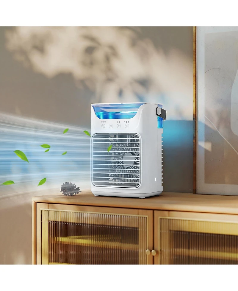 Homcom Portable Air Conditioner, 4-in-1 Mini Air Cooler with 3 Wind Speed