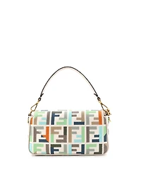 Pre-Owned Fendi Medium Baguette Nm Bag Zucca Embroidered Canvas