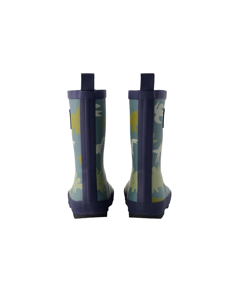 Deux par Deux Little Boys Rain Boots in Dinosaur Print