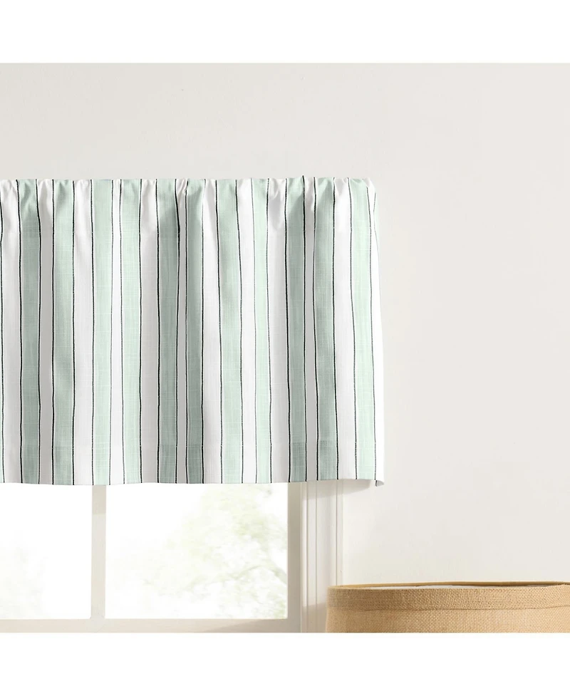 Ellis Curtain Saratoga Stripe 100% Cotton Tailored Rod Pocket Valance 50" x 16"
