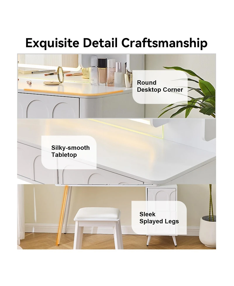 Rainsken Modern Makeup Vanity Desk