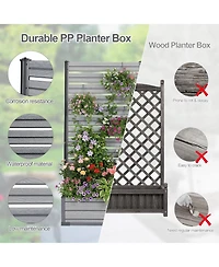 Aoodor Patio Privacy Screen with Planter Box for Climbing Plants, Freestanding or Wall Mounted Flower Bed with Privacy Panels