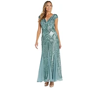 R & M Richards Petite Beaded Maxi Dress