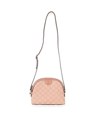 Pre-Owned Gucci Pink Gg Canvas Small Dome Ophidia Crossbody Bag