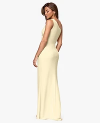 B&A By Betsy and Adam Petite One-Shoulder Sheath Gown