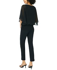 Msk Women's Embellished Popover Crewneck Blouse