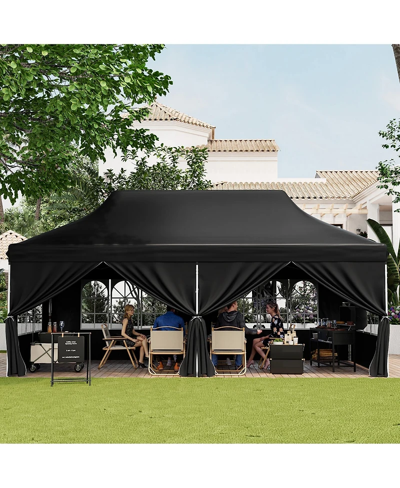 Gymax 10 x 20 Ft Canopy w/ 6 Detachable Sidewalls Carrying Bag UPF50+ Sun Protection